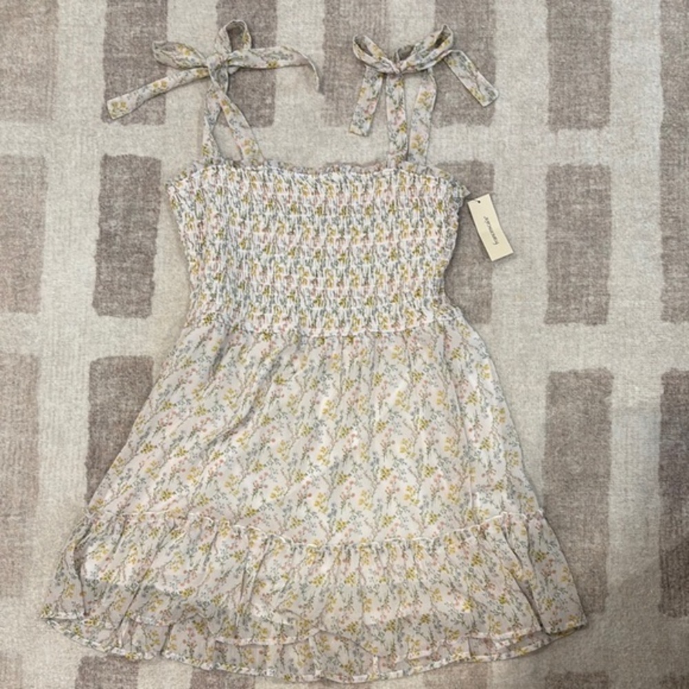 Floral Dress with Bow Straps